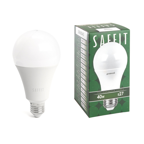 Лампа светодиодная SAFFIT SBA8040 Шар E27 40W 6400K Лампа светодиодная SAFFIT SBA8040 Шар E27 40W 6400K
