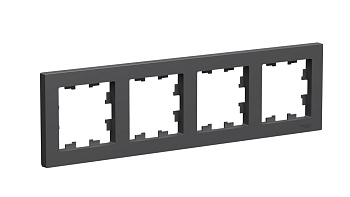 ATLASDESIGN 4-постовая РАМКА, универсальная, БАЗАЛЬТ Schneider Electric