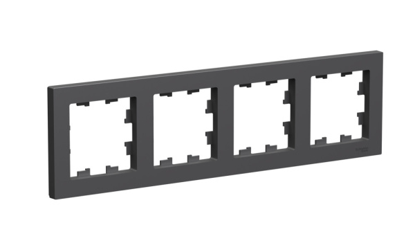 ATLASDESIGN 4-постовая РАМКА, универсальная, БАЗАЛЬТ Schneider Electric