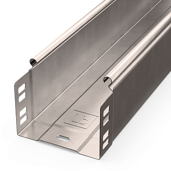 Лоток неперфорированный Стандарт INOX (AISI 409) 100х80х3000 (0,7 мм) (6 м/уп) Промрукав