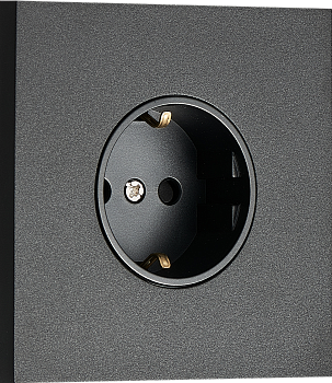 Donel N96 Розетка Schuko с заземлением, со шторками 16A 250 В~, Черный, серия DT