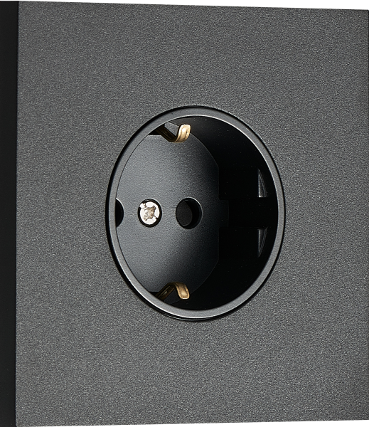 Donel N96 Розетка Schuko с заземлением, со шторками 16A 250 В~, Черный, серия DT