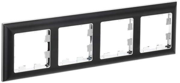 BRITE Рамка 4-мест. РУ-4-Бр хром/черн. IEK