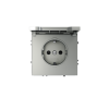 Розетка встраиваемая Voltum S70 с заземлением, защитными шторками и крышкой 16А, (сталь)