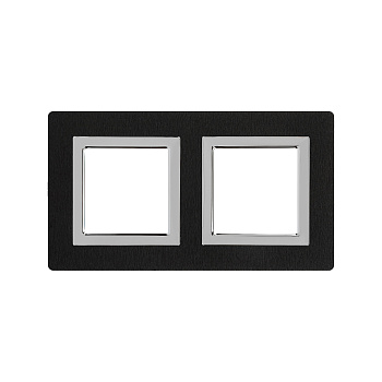 Рамка из алюминия, "Avanti", черная, 2 поста (4 мод.) DKC