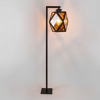 Уличный светильник на столбе 1*E27 черный IP33 Ambra (a056235) Elektrostandard