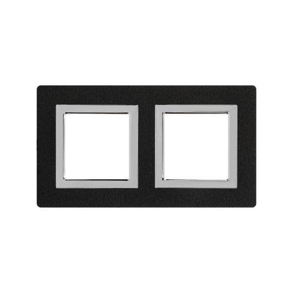 Рамка из алюминия, "Avanti", черная, 2 поста (4 мод.) DKC