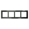 Рамка стеклянная Voltum S70 на 4 поста, (титан, стекло)