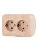 Розетка угловая двойная 2П+3 открытой установки с з/ш IP20 250В 16А сосна "Ладога" TDM