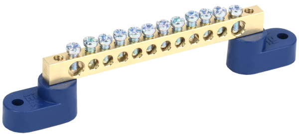 Шина N "ноль" на двух угловых изоляторах ШНИ-6х9-12-У2-С IEK