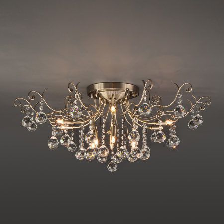 Люстра с хрусталем 12*G9 20Вт античная бронза IP20 (10042/12 античная бронза) Eurosvet