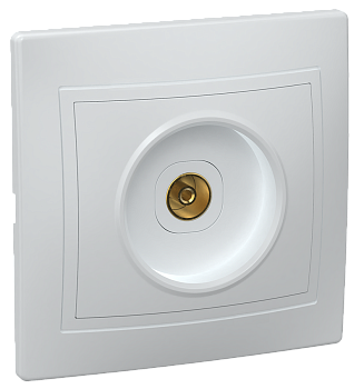 Розетка 1-местная телевизионная РТВ10-КБ КВАРТА белый IEK
