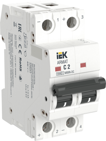 Выключатель автоматический ВА МОД M06N-DC 2П C 2А ARMAT IEK