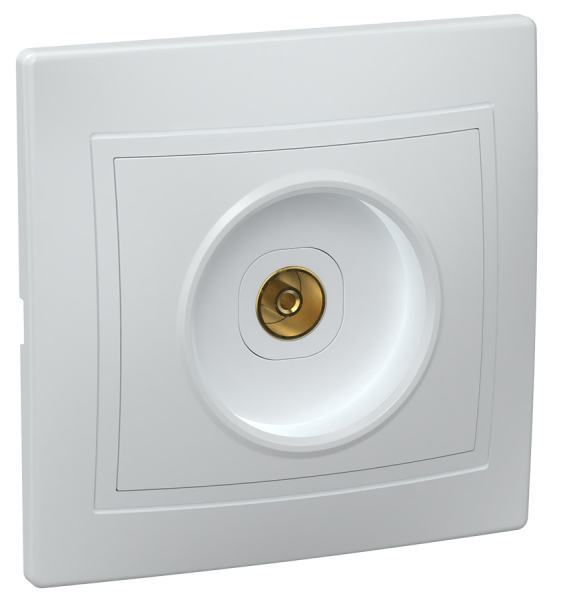 Розетка 1-местная телевизионная РТВ10-КБ КВАРТА белый IEK