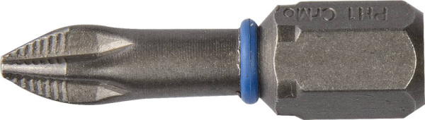 Биты "ЭКСПЕРТ" торсионные кованые, обточенные, хромомолибденовая сталь, тип хвостовика C 1/4", PH1, 25мм, 2шт ЗУБР