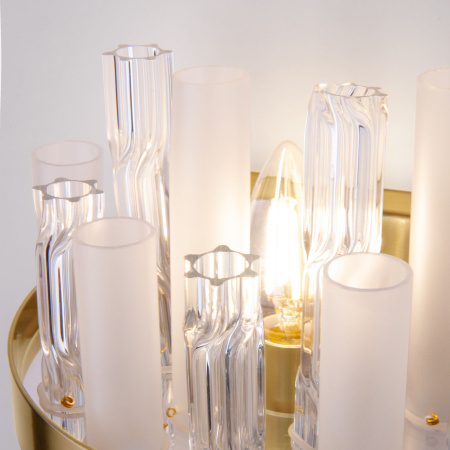 Настенный светильник с декором 2*E14 60Вт латунь IP20 Hollis (368/2 латунь) Bogate's