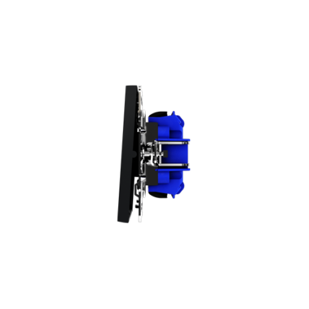 Выключатель с самовозвратом встраиваемый Voltum S70 двухклавишный 10А, (графит)