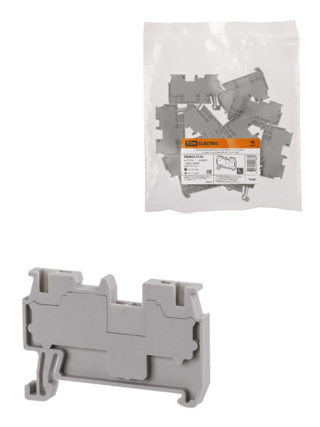 Зажим клеммный безвинтовой ЗКБ быстрого зажима 1,5 мм2 17,5А серый (Ph-C PT 1,5/S) TDM Зажим клеммный безвинтовой ЗКБ быстрого зажима 1,5 мм2 17,5А серый (Ph-C PT 1,5/S) TDM