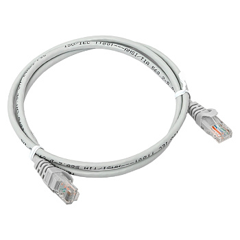 Патч-корд TERACOM PRO Cat,5E неэкранированный UTP оболочка PVC серый (1,0м) EKF