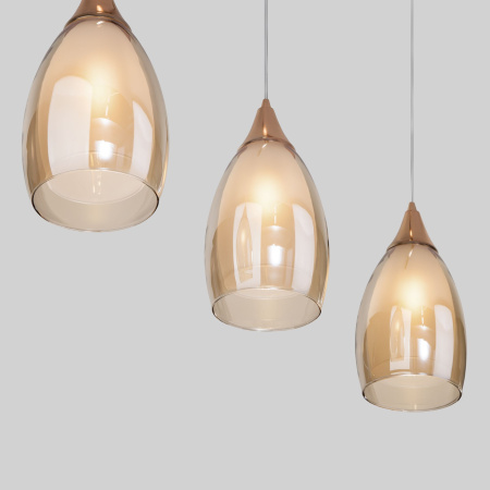 Подвесной светильник со стеклянными плафонами 3*E14 15Вт золотой IP20 Cosmic (50285/3 золото) Eurosvet