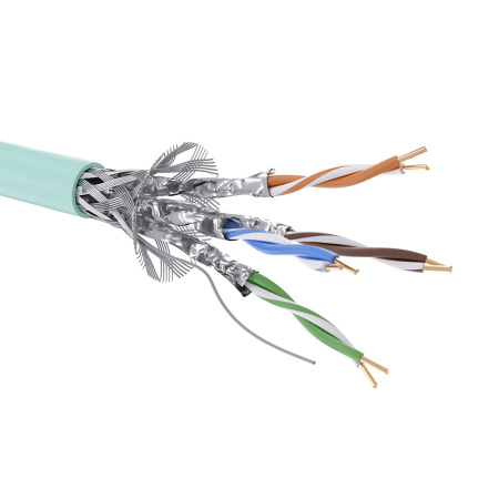 Кабель CAT 6A, S/FTP, нг(А)-HF, бухта 500м, аква DKC