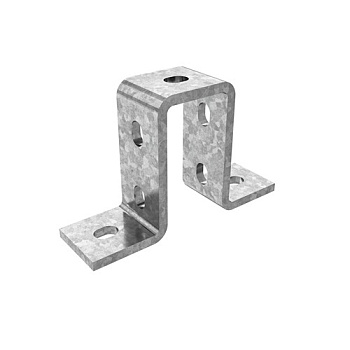 Прямоугольная скоба для двойного СТРАТ-профиля 41х41 мм, по высоте, толщ. 6,0 мм, гор. цинк Ostec