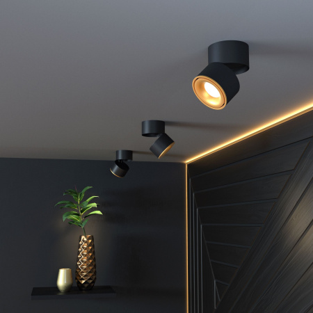 Накладной светодиодный светильник 15Вт 4200К золото/черный IP20 (a050528) Elektrostandard