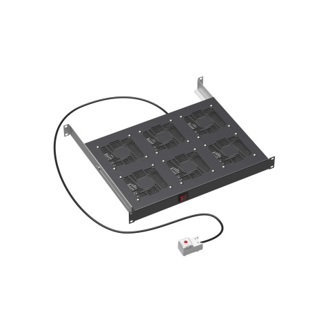 19" Вентиляторный модуль 6 вентиляторов с термостатом для 19" IT-корпусов ДКС серии STI/CQE, RAL9005 DKC