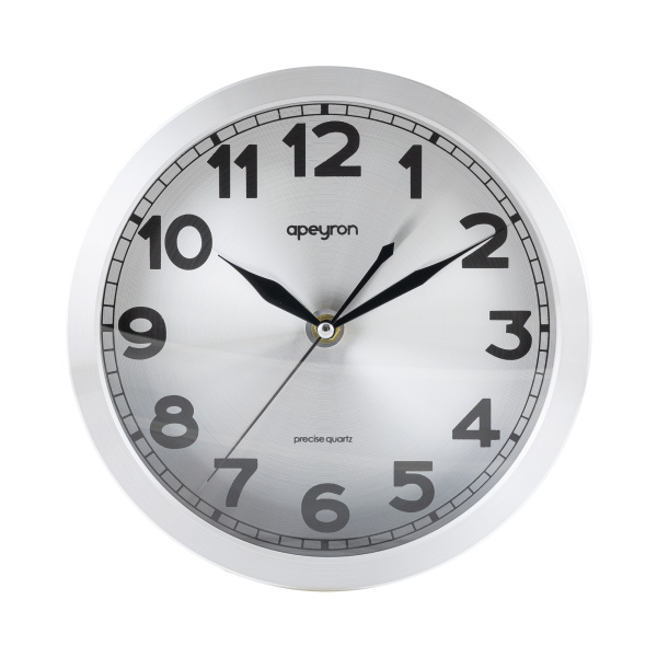 ML2207-191-1 Часы настенные, круг, арабский циферблат, металл, Ø25,1см, бесшумный механизм с плавным ходом, источник питания 1 батарейка АА... APEYRON