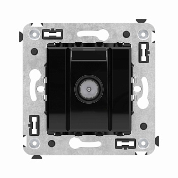 Розетка TV оконечная в стену, "Avanti", "Черный квадрат" DKC