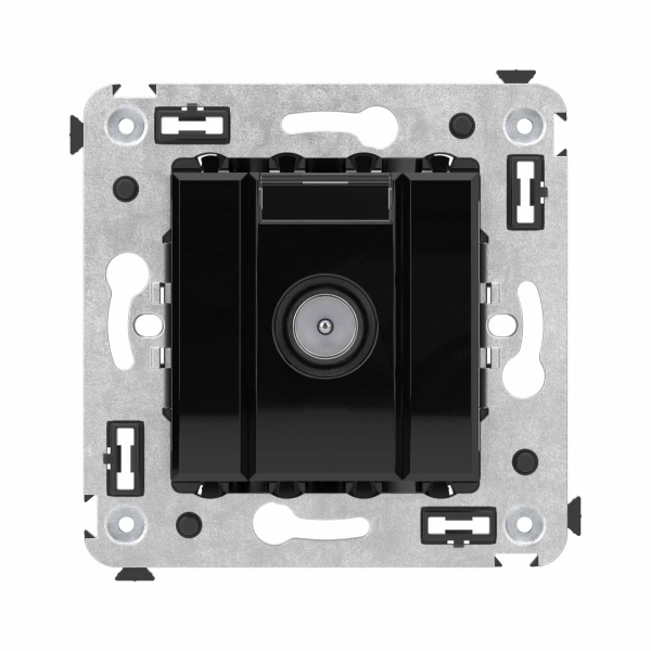 Розетка TV оконечная в стену, "Avanti", "Черный квадрат" DKC