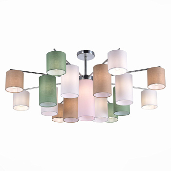 Люстра потолочная Хром/Белый, Бежевый, Зеленый E14 17*40Вт SLE300602-17 EVOLUCE