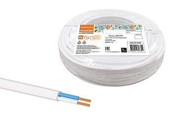 Провод ПУГСП 2х2,5 (5м), белый Народный