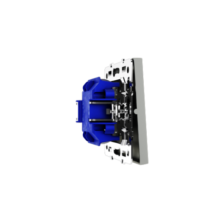 Выключатель с самовозвратом встраиваемый Voltum S70 одноклавишный 10А, (сталь)