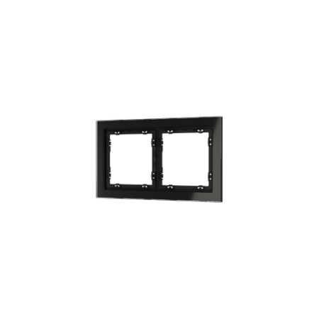 Рамка стеклянная Voltum S70 на 2 поста, (черный, стекло)