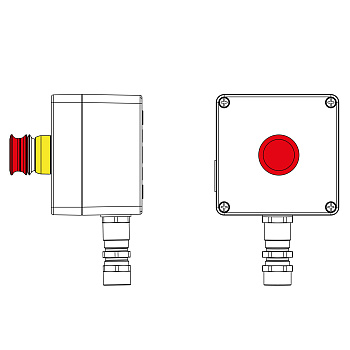 Взрывозащ. пост упр. из алюминия CPE-A-12-(1xP3E(11))-1xKA2MHK(C)1Ex d e IIC Т5 Gb / Ex tb IIIC T95°C Db IP66 DKC
