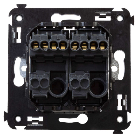 Выключатель двухклавишный в стену, "Avanti", "Черный матовый" DKC