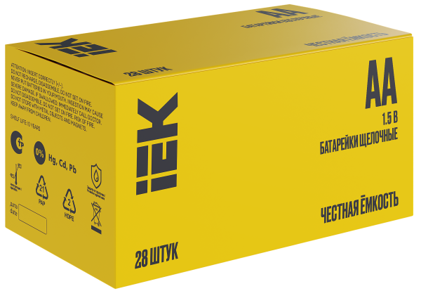 Элемент питания Alkaline LR06/AA (28/бокс) щелочная IEK