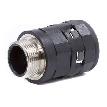 Муфта труба-коробка с металлической резьбой DN 12 мм, М16х1,5, полиамид, цвет черный DKC