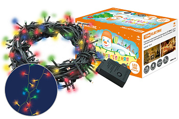 Гирлянда новогодняя светодиодная, СГ 200 З, 220 В, зеленый шнур, многоцветная, 10 м, 8 режимов TDM