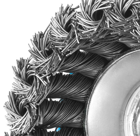 Профессионал. Щетка чашечная для УШМ, плетеные пучки стальной проволоки 0,5мм, 80ммхМ14 ЗУБР