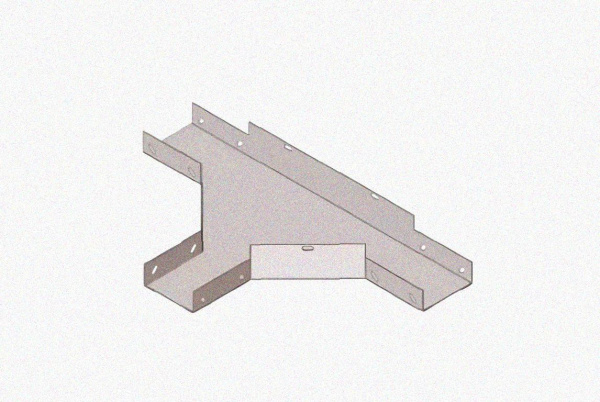 Лоток тройниковый замковый глухой ОТЗГ 400х100 УТ1,5, оцинкованный лист S1,0
