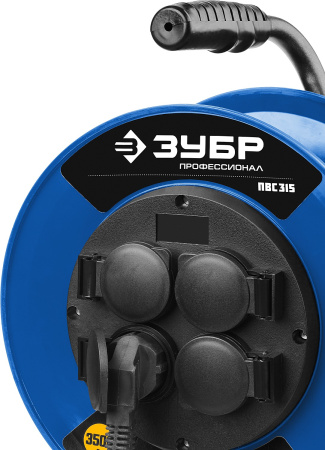 Силовой удлинитель на катушке ПВС 3х1.5 50м 3500Вт IP44, ПВС 315 ЗУБР