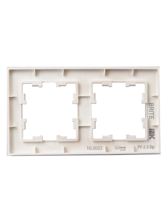 BRITE Рамка 2-мест. РУ-2-2-Бр стекло розовый матовый IEK