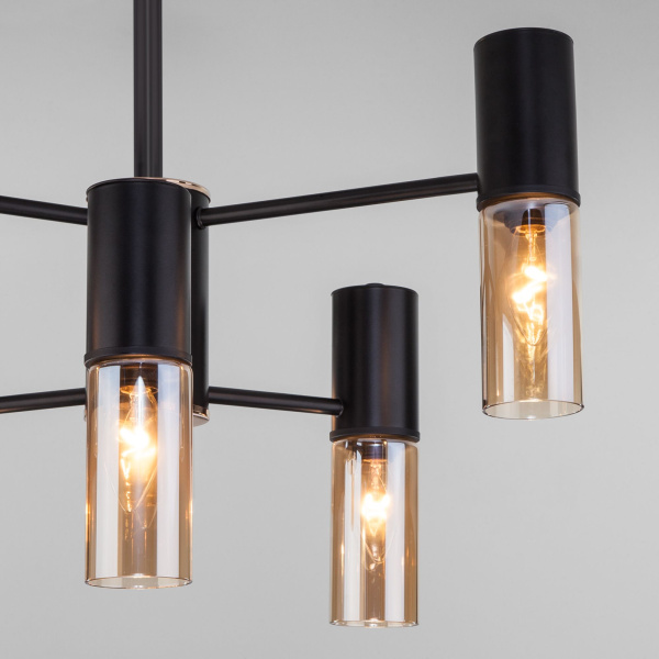 Потолочная люстра в стиле лофт 6*E14 40Вт золотой, черный IP20 Tesoro (70125/6 черный) Eurosvet