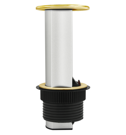 Donel Настольный встраиваемый выдвижной розеточный блок Vertical 6 мод. (3 мод. 45х45), латунь