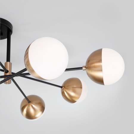 Потолочная люстра в стиле лофт 8*E27 60Вт латунь IP20 Nuvola (70129/8 латунь) Eurosvet