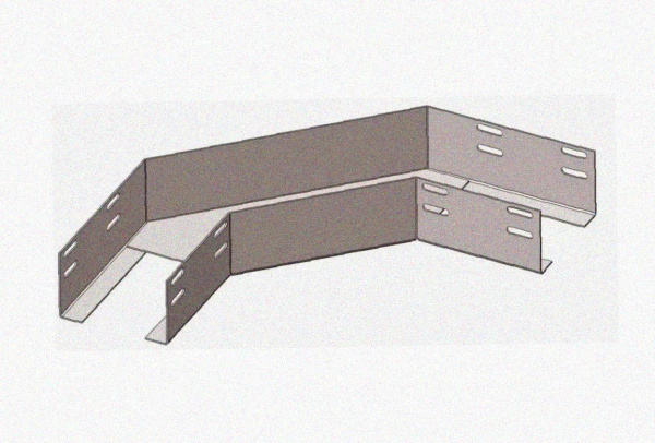 Лоток угловой замковый перфорированный КГЗ 300х60-90 УХЛ1 поворот на 90, оцинкованный лист, S1,0