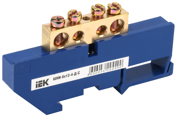 Шина N "ноль" на DIN-изоляторе ШНИ-8х12-4-Д-С IEK