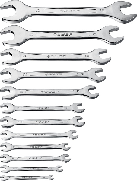 Набор рожковых гаечных ключей 12 шт, 6 - 32 мм, (B) ЗУБР